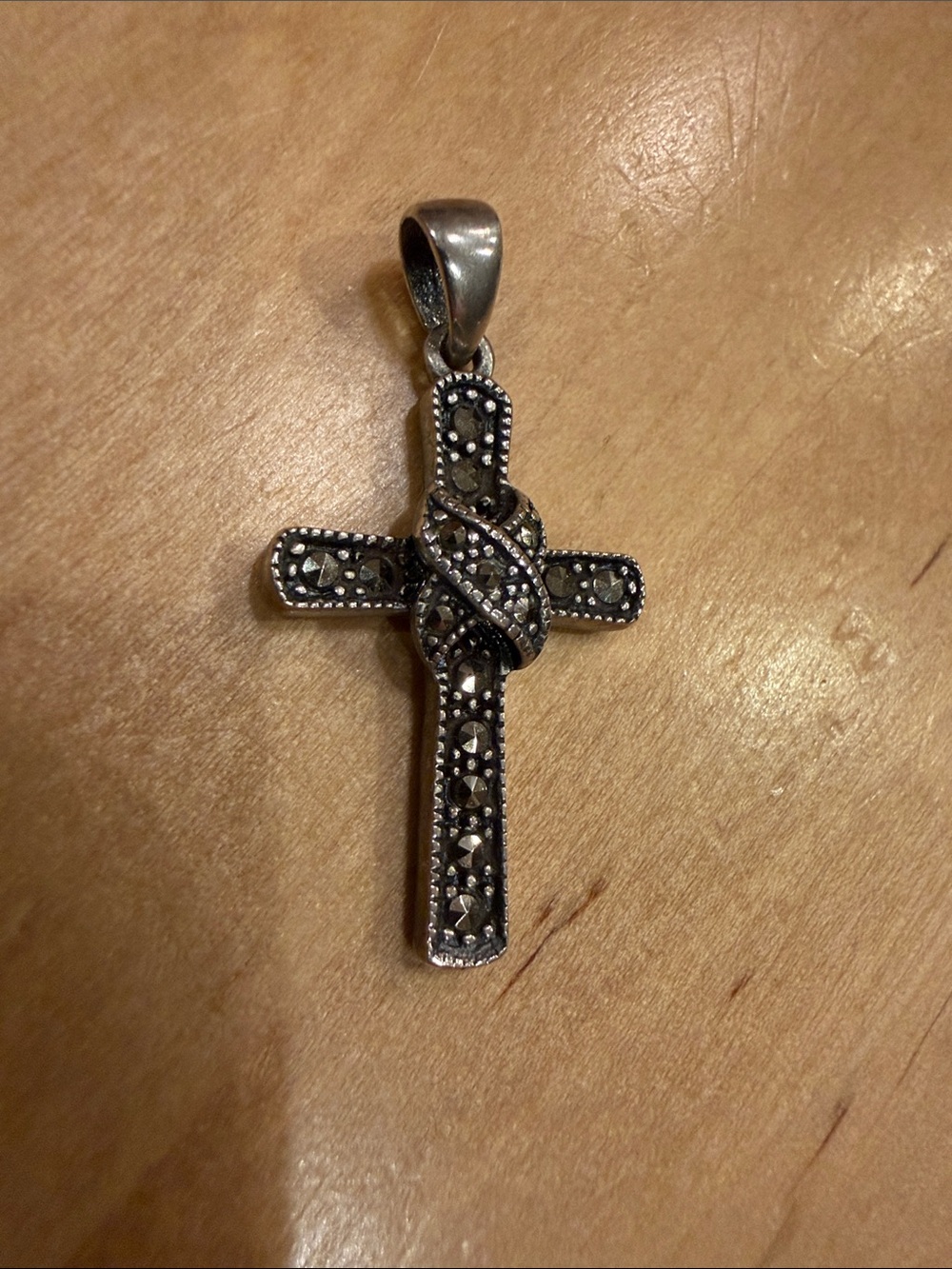 Sterling Silver 925 Marcasite Cross Pendant